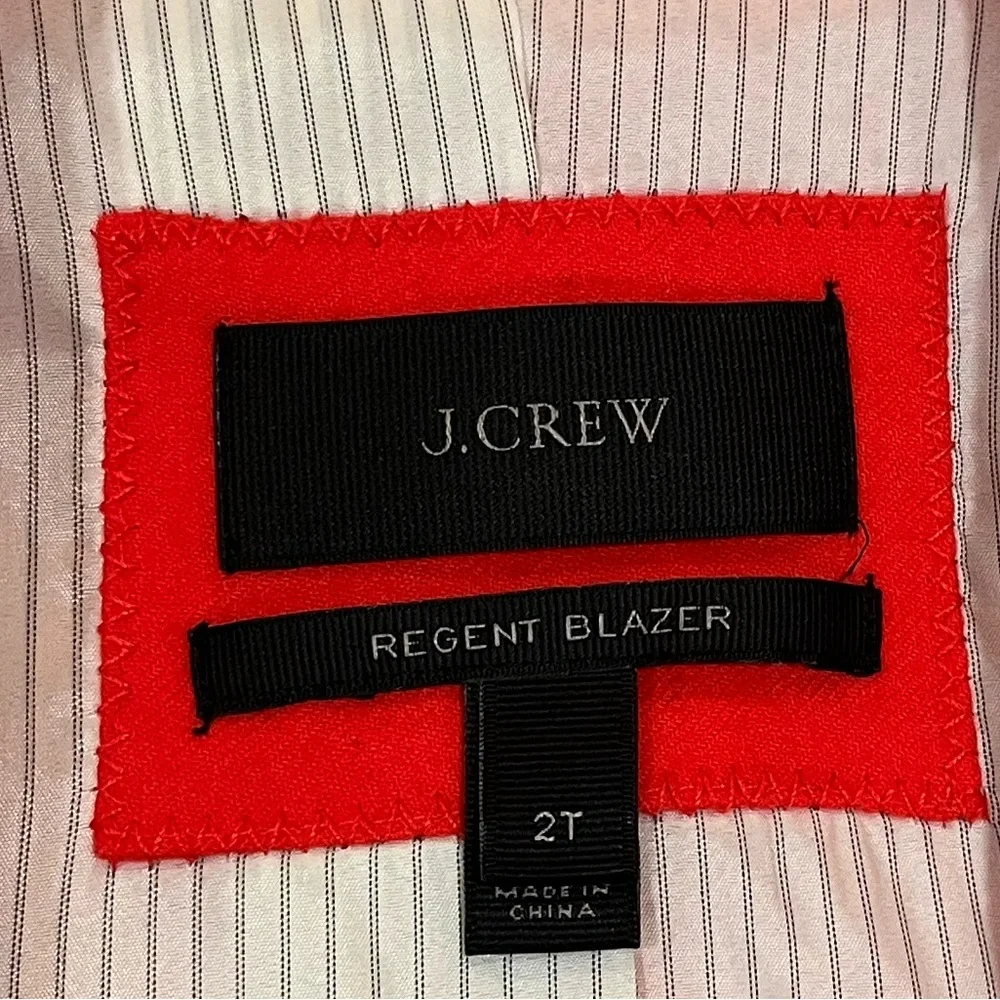 J. Crew Regent Wool Single Breasted Button Red Suit Jacket Blazer Coat 2 2T TALL